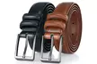 Gallery Seven Mens 2 Pack Genuine Leather Dress Belt Enclosed in a Gift Box - Second Medium