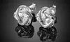 18K White Gold Floating Stones Caged Earrings with crystals from Swarovski