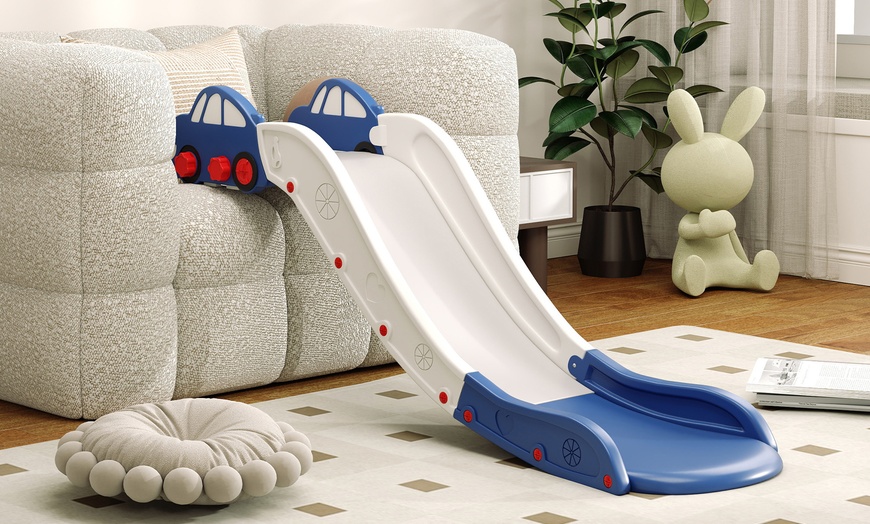 Image 1: Kids' Car Themed Indoor Slide for the Sofa or Bed