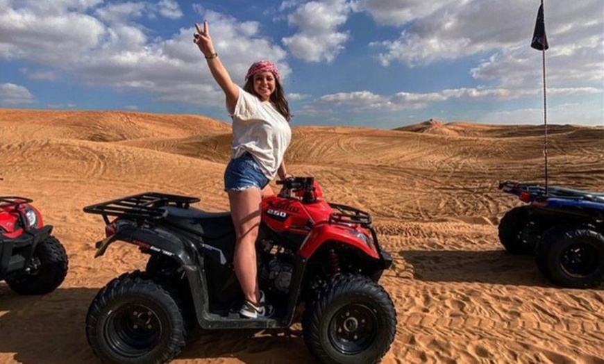 Image 5:  Standard, or VIP Desert Safari with Quad Bike, Camel Ride, & More