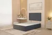 Plush Velvet Divan Bed Base  - with Sprung Memory Foam Mattress and Headboard Options - Second Medium