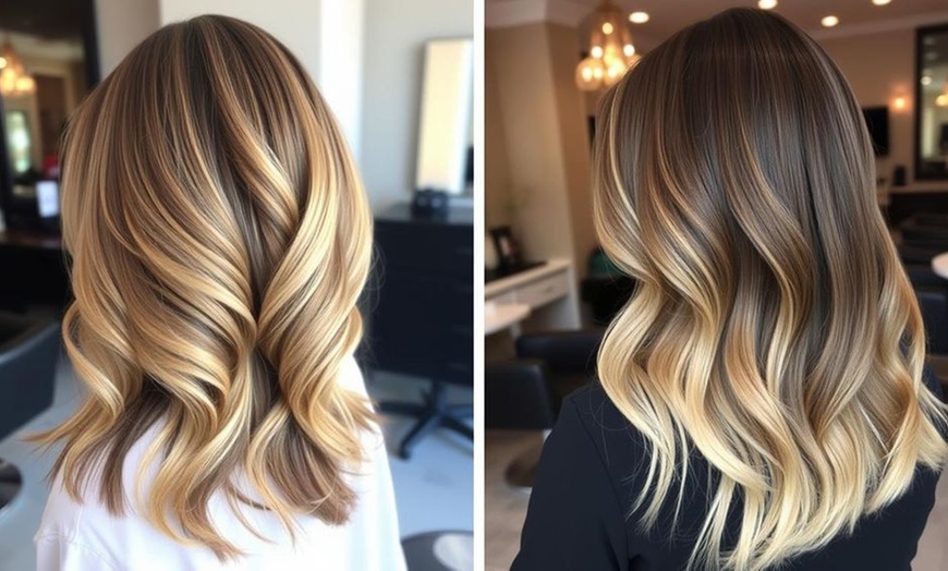 Image 1: Full Color, Highlights, Haircut, Conditioning, Blowdry 