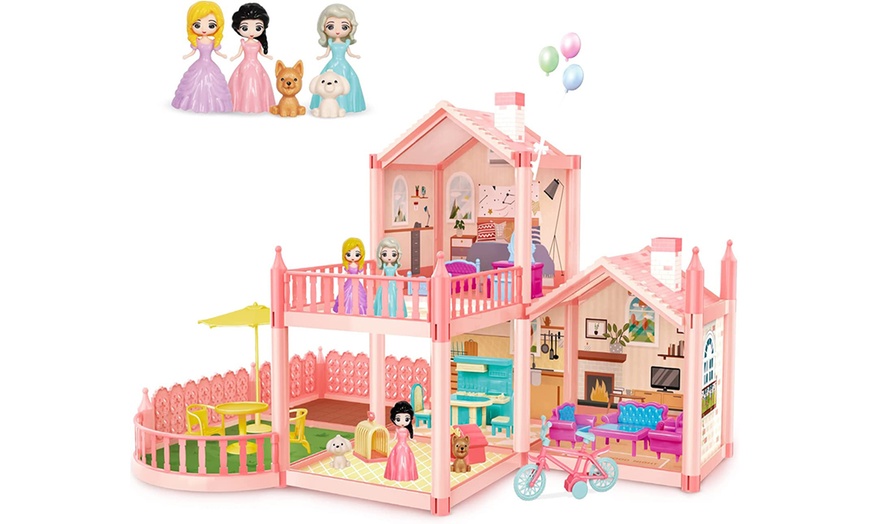 Image 4: 3D DIY Dollhouse Playset with Furniture and Figures for Kids