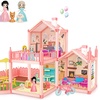 Image 4: 3D DIY Dollhouse Playset with Furniture and Figures for Kids