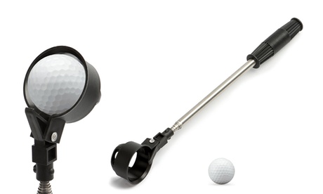 Ball Retriever Telescopic Stainless Steel Practical Golf Ball Picker for Golfer Black