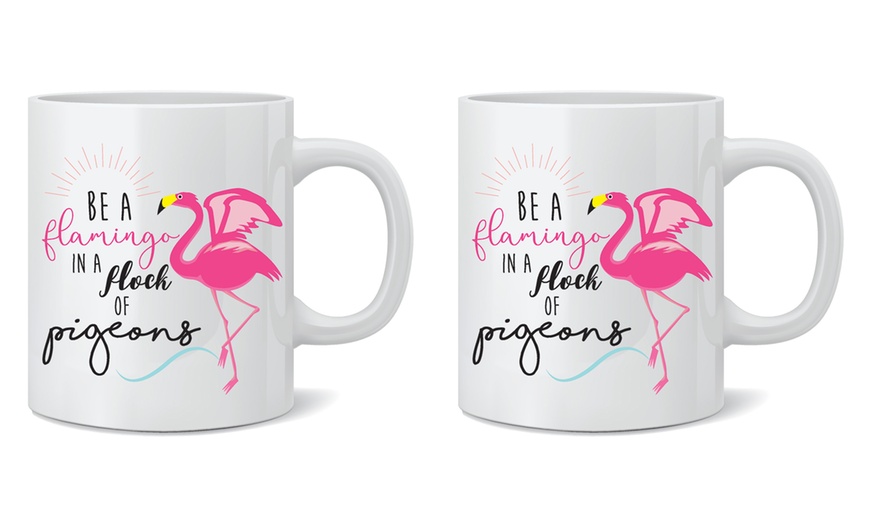 Image 15: One or Two Flamingo Print Mugs