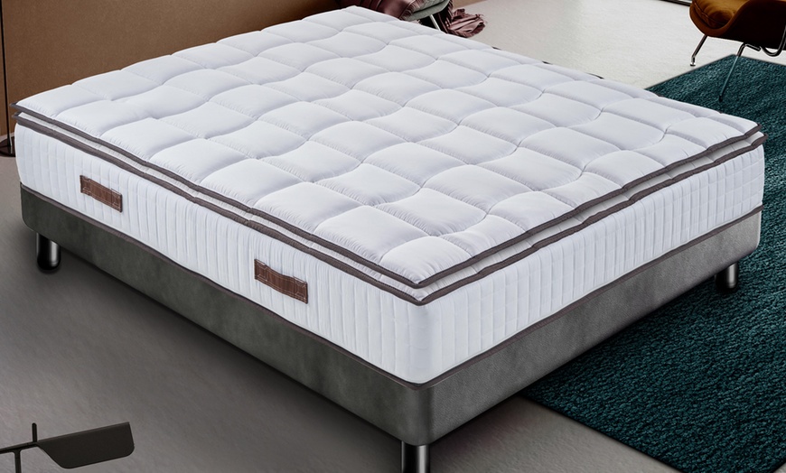 Image 1: Matras met orthopedische memoryfoam-topper en afneembare hoes