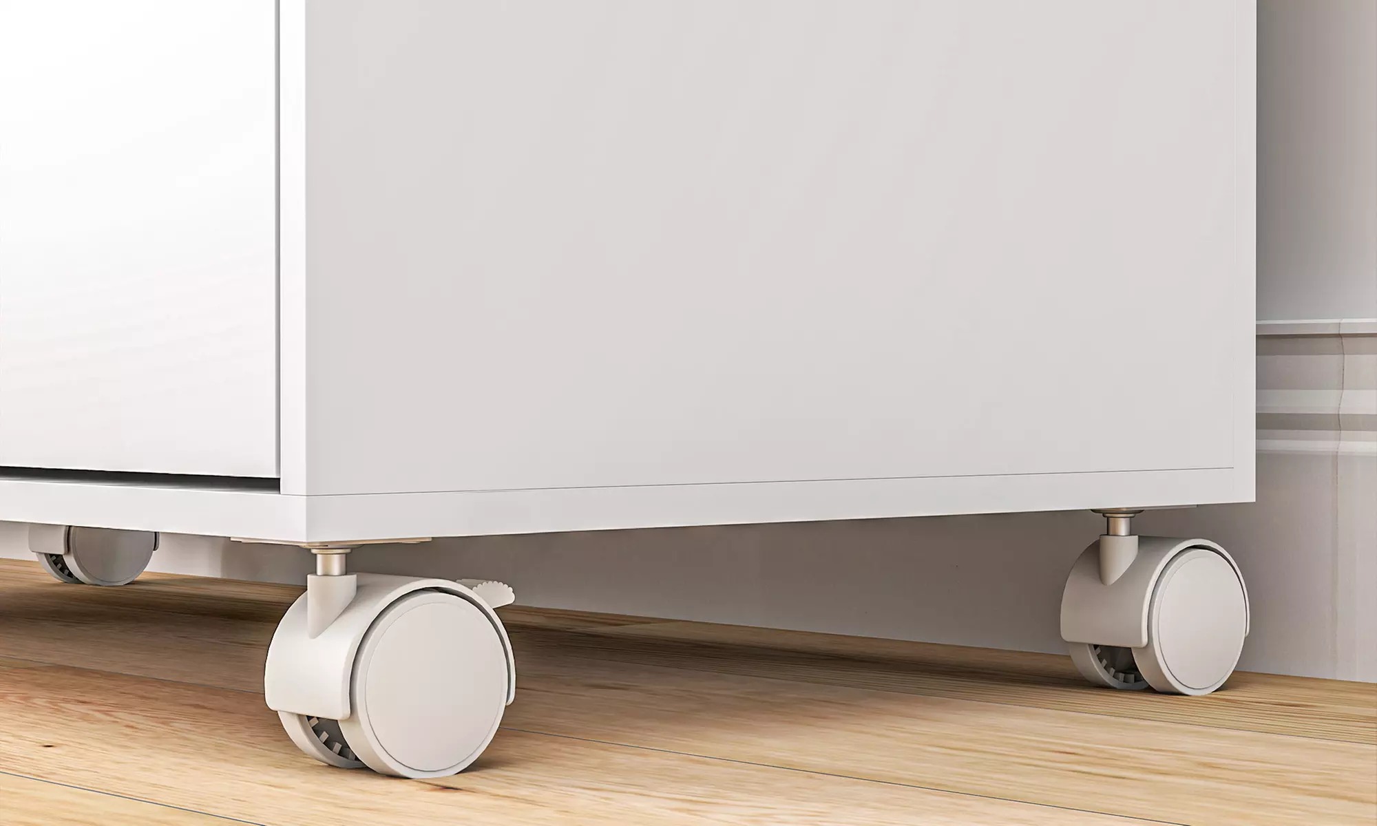 HomCom Rolling Ironing Board Cabinet, Space-Saving and Mobile Design