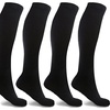 Image 11: 3-6 Pairs Knee-High Solid Compression Socks for Men & Women Graduated 15-20 mmHg
