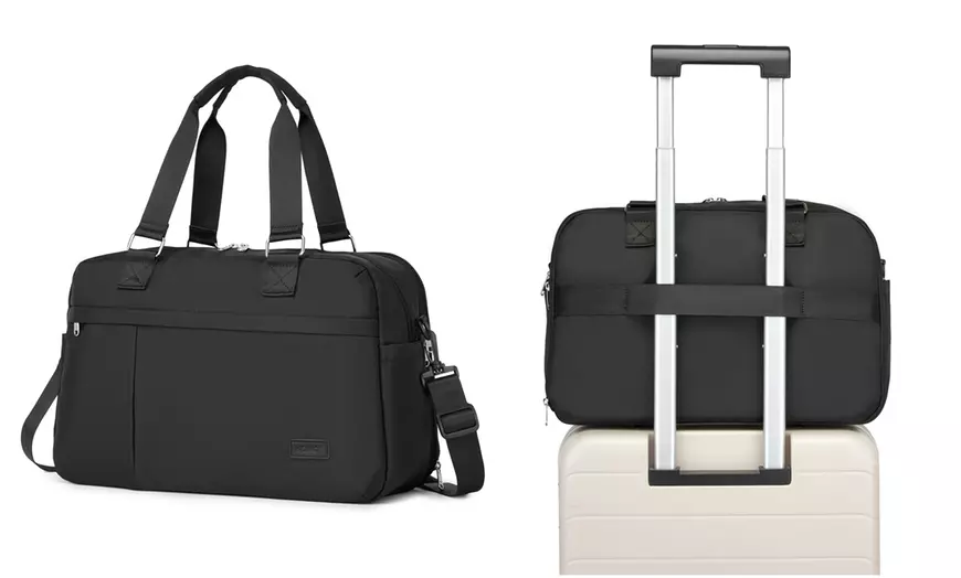 Image 17: 20L Expandable Travel Duffel Bag with Wet-Dry Compartment 