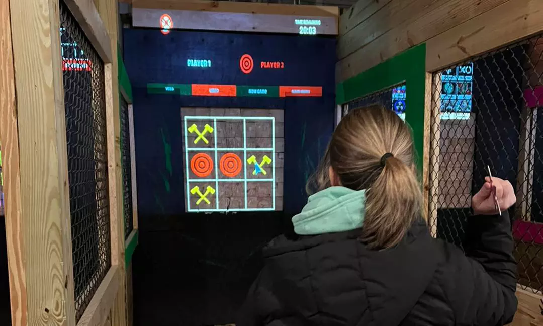 One Hour Glow Dark Axe Throwing for Up to Four People in 1 or 2 Lanes