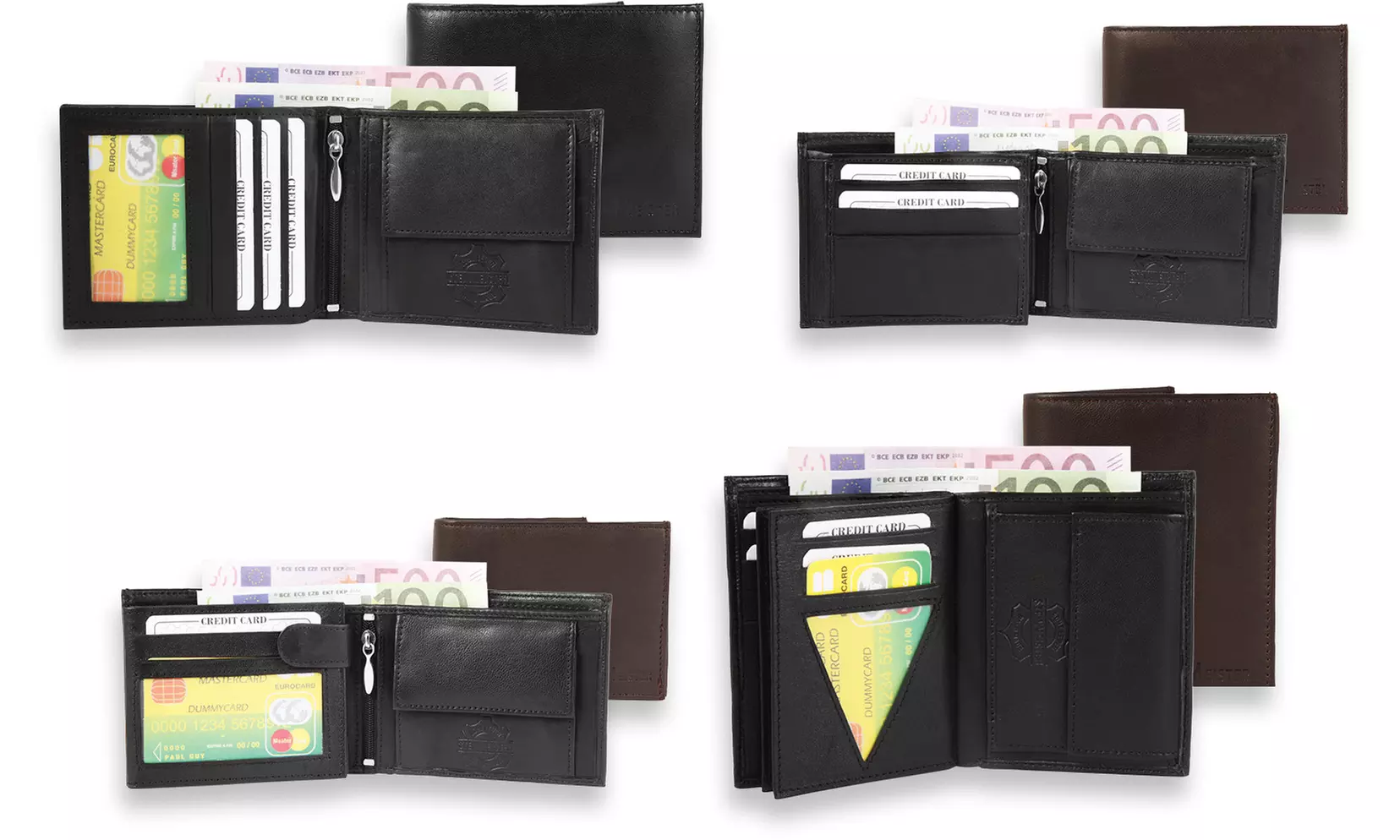 1, 2 o 3 portafogli da uomo Steinmeister in vera pelle disponibili in vari modelli e 2 colori - Primary Image