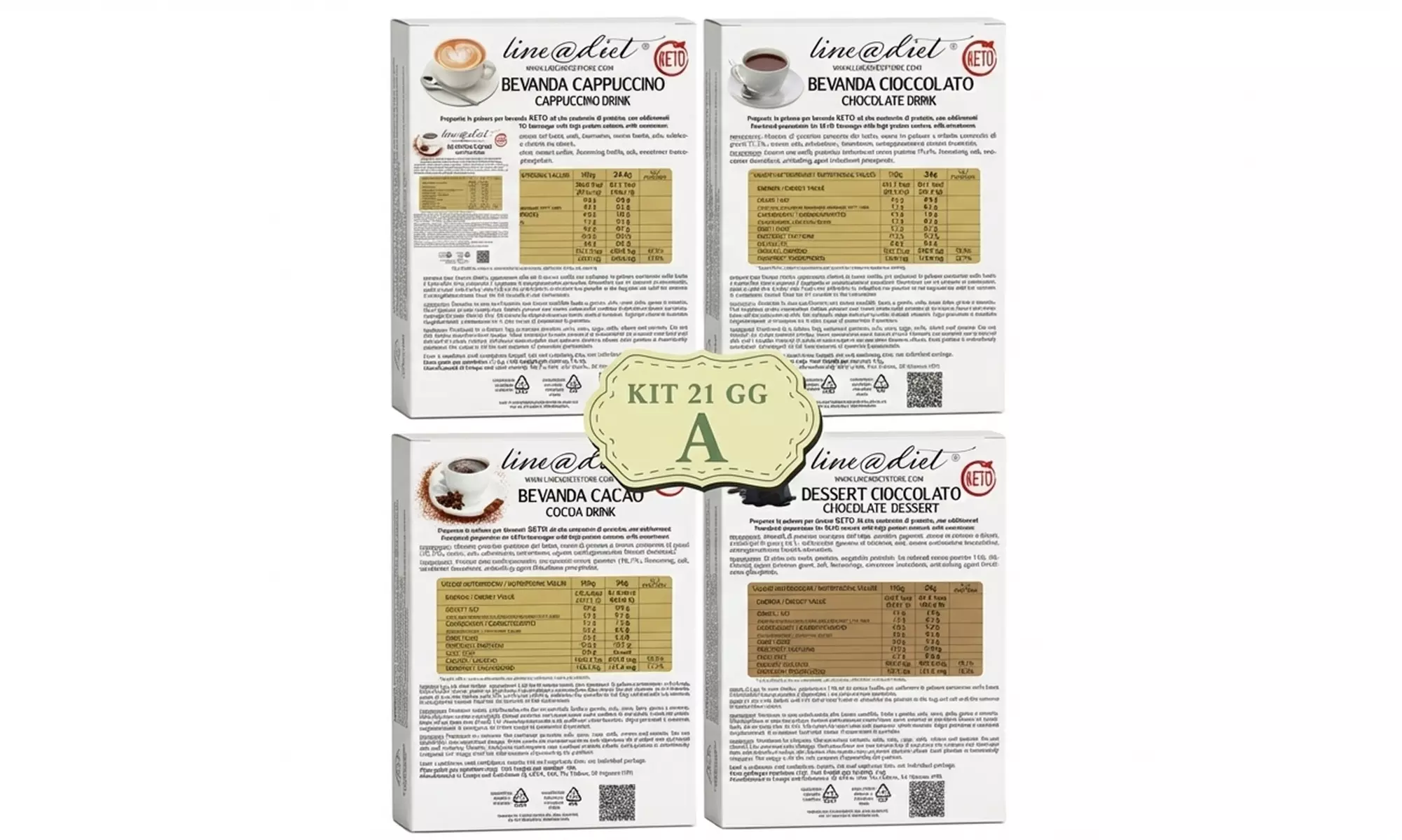 'Keto Line' dieetbox voor 21 dagen met een voedingsgids van Lineadiet