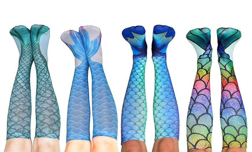 Image 1: Women's Mermaid Knee-High Socks