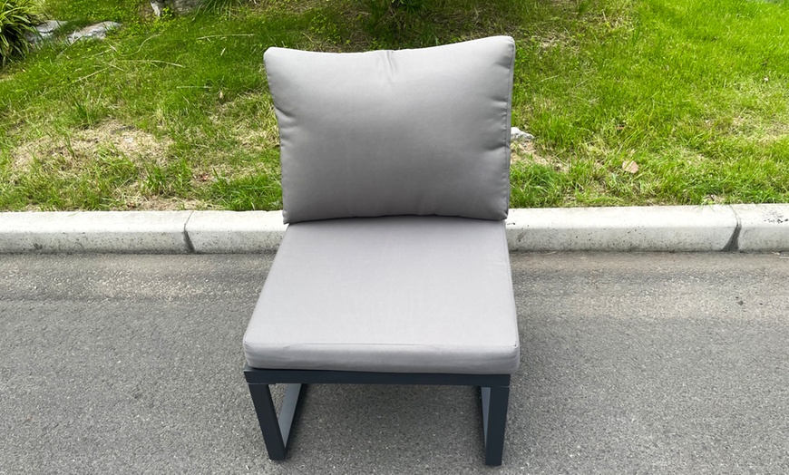 Image 4: Aluminum Gas Fire Pit Sofa Dining Set 