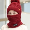 Image 3: Womens Winter Hat Warm Thick Cap Scarf Knit Ski Beanies