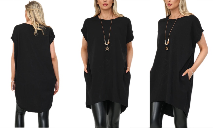 Image 2: Want Clothing Oversized Sleeveless Hi-lo Back Baggy T-Shirt Dress