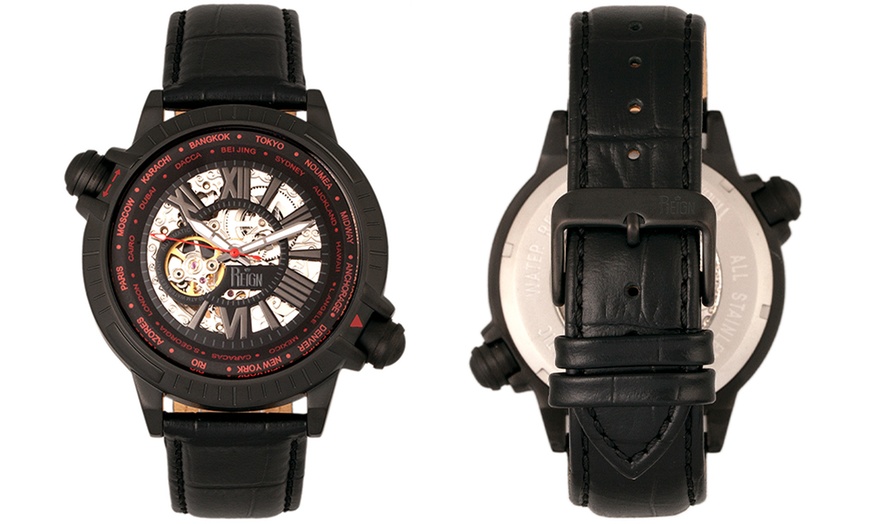 Image 7: Reign Thanos Automatic Genuine Leather Watch