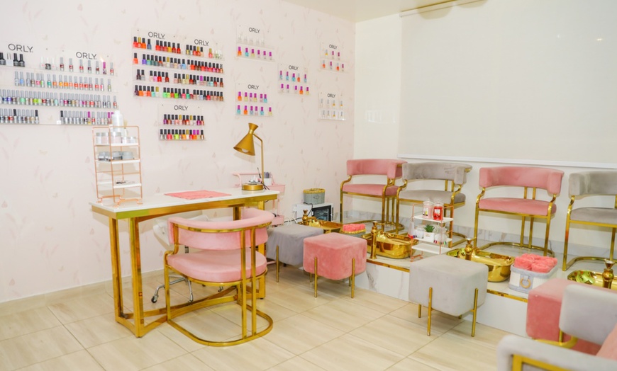 Image 2: Hard Gel or Acrylic Extensions with Gelish, Nail Art, Pedi or Blow-Dry