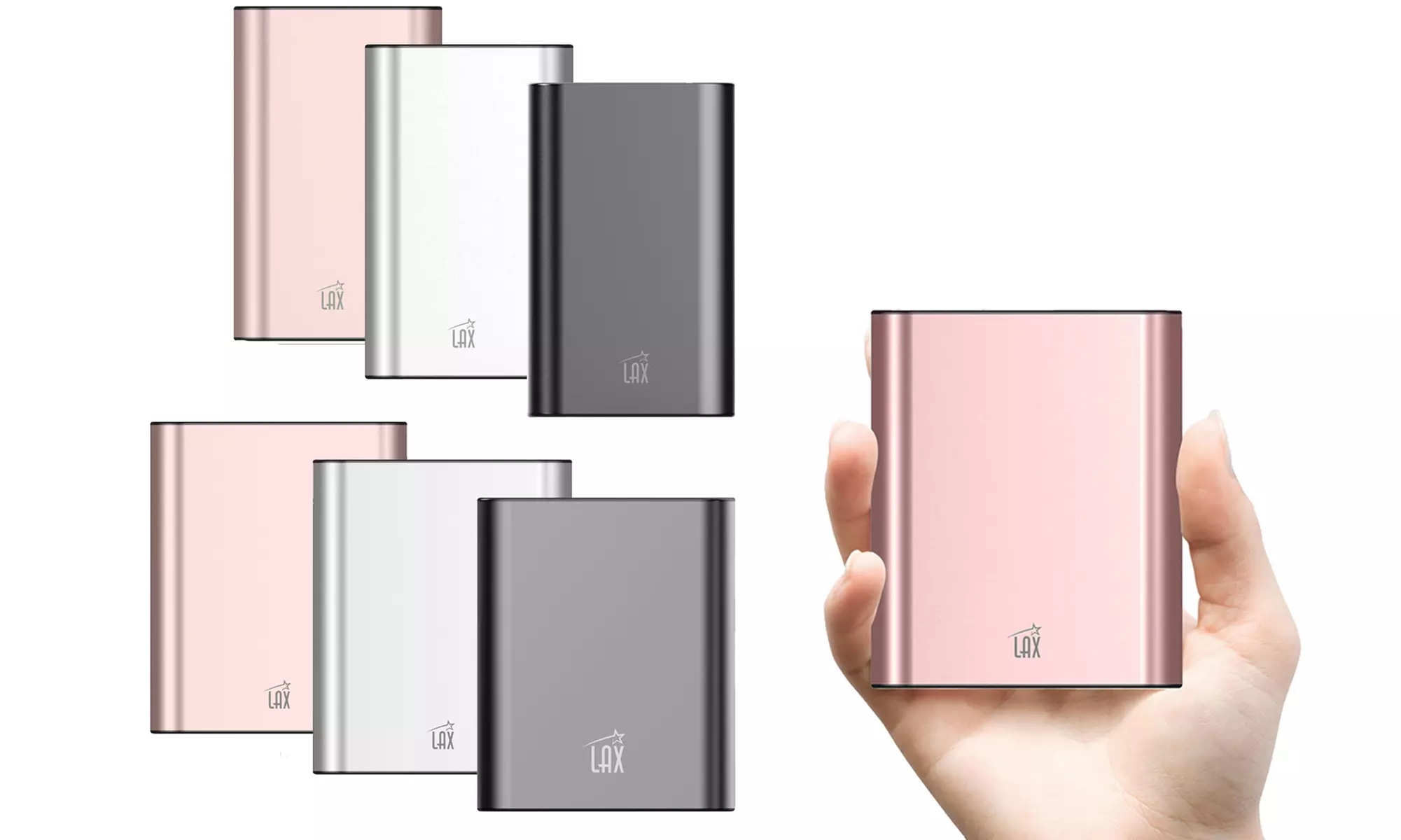 LAX Dual USB 8000mAh or 12000mAh Portable Power Bank (1- or 2-Pack) - Primary Image