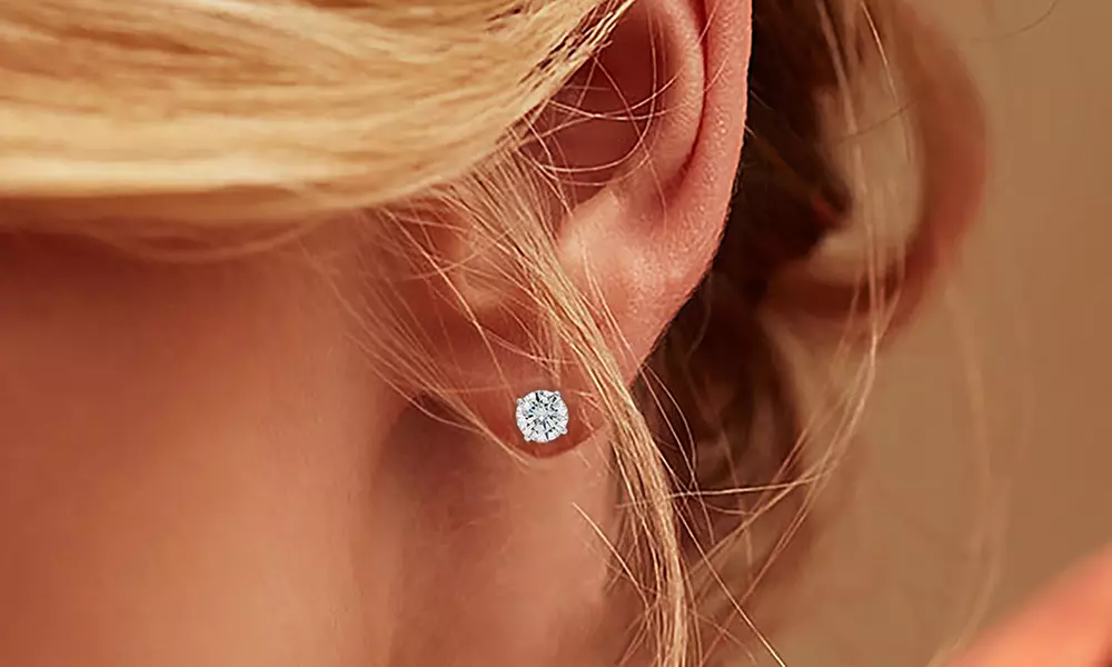 Paris Jewelry 14K White Gold Plated 4.5 Carat Cubic Zirconia Stud Earrings