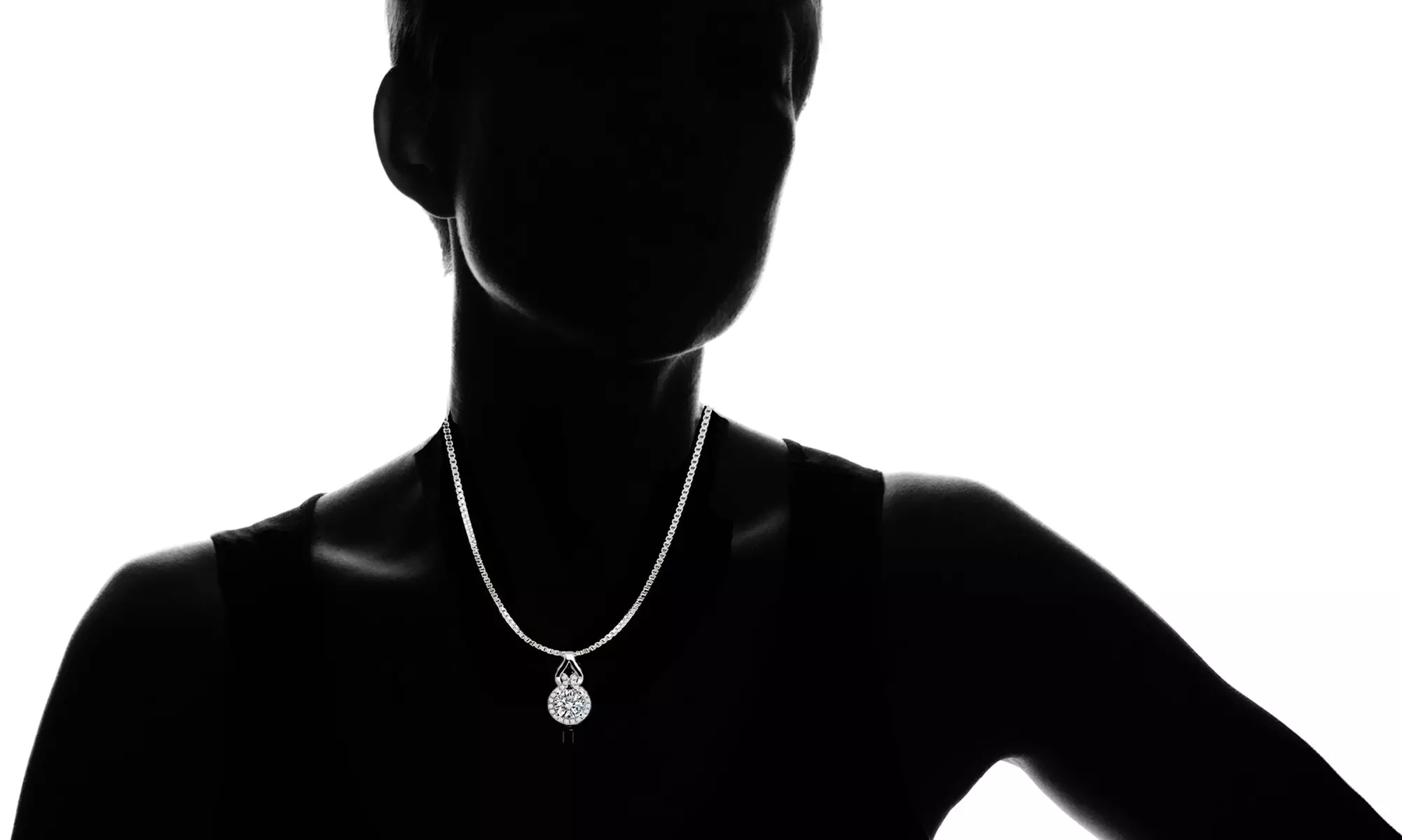 3.00 CTTW Round Cut Crystal Necklace Made With Crystals From Swarovski - Second Medium