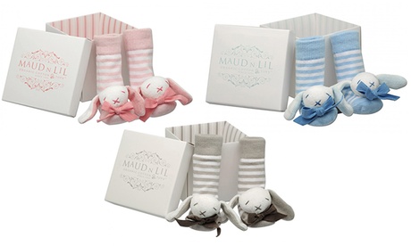 Calzine antiscivolo con sonaglio e box regalo Maud n Lil disponibili in 3 colori