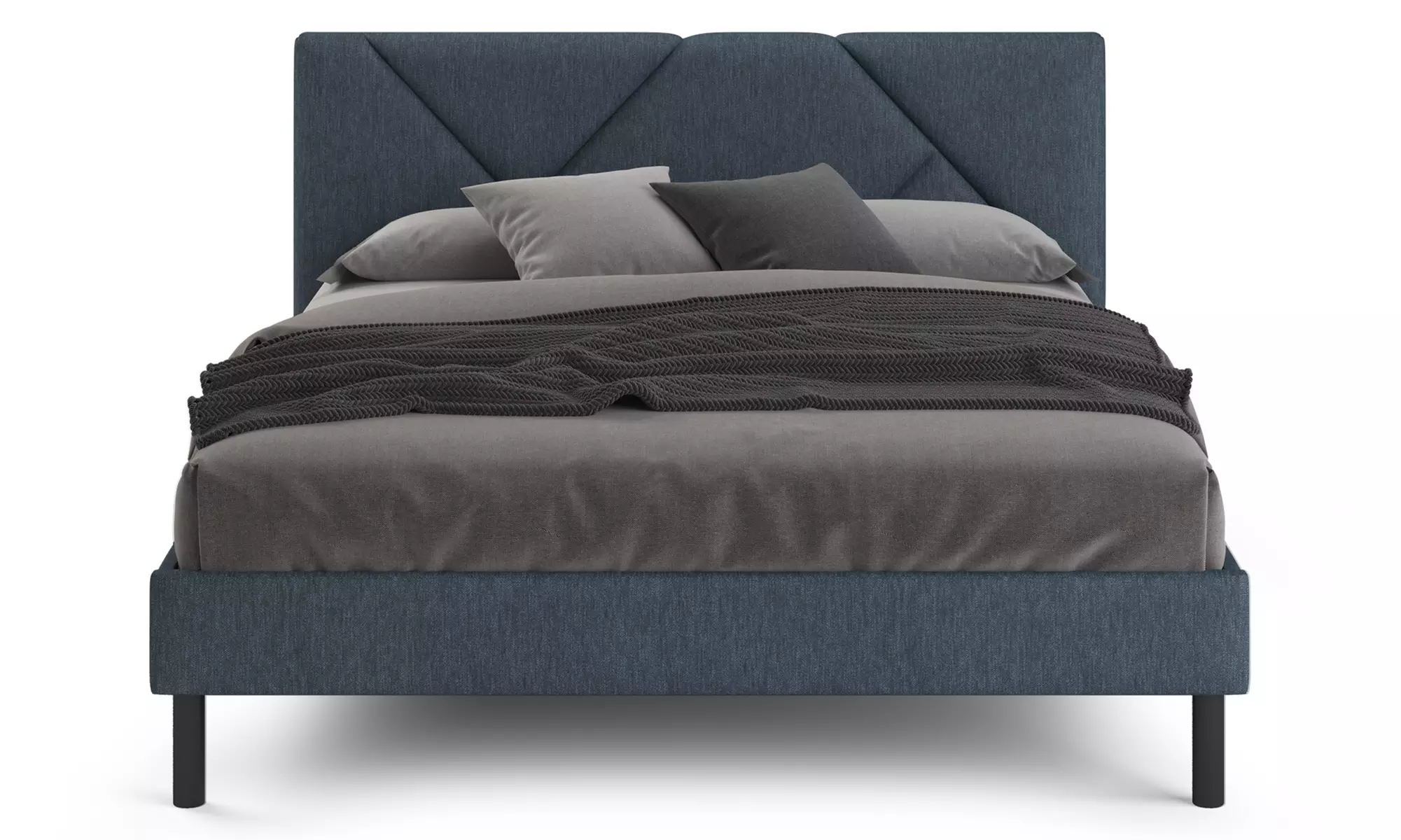 Lit design rembourré "Ric" avec rangement intelligent