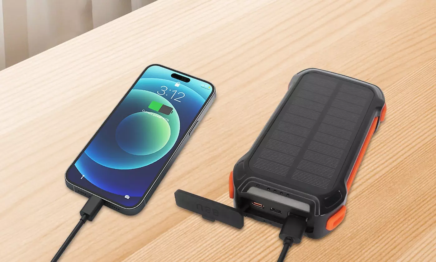 iMounTEK 49800mAh Solar Power Bank with 22.5W PD Fast Charging & Built-In Cables