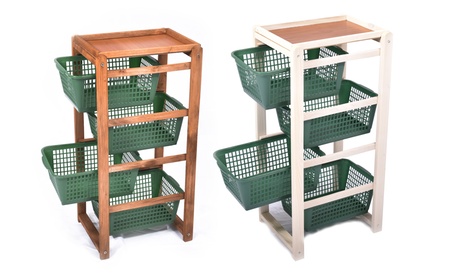 Carrello cucina con 4 cestelli, disponibile in 2 colori