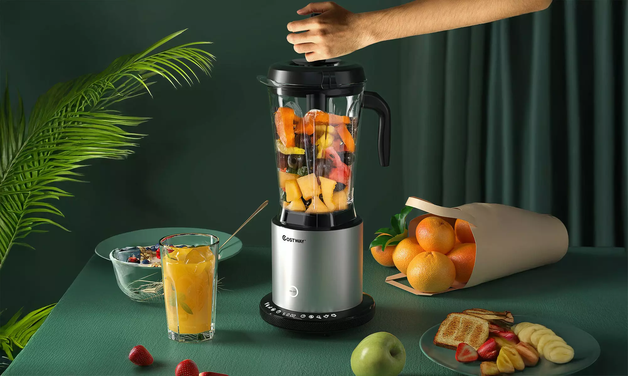 Costway 1500W Countertop Blender Smoothie Maker High Power Blender w/ 10 Speeds - Primary Image