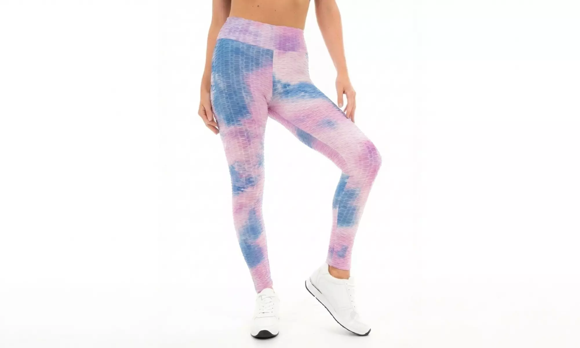 Women’s Tie-Dye Honeycomb Leggings with Scrunch High Waist