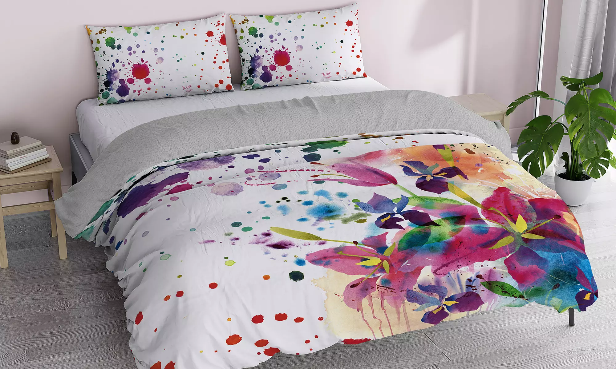 Parure copripiumino Kiosa in stampa digitale