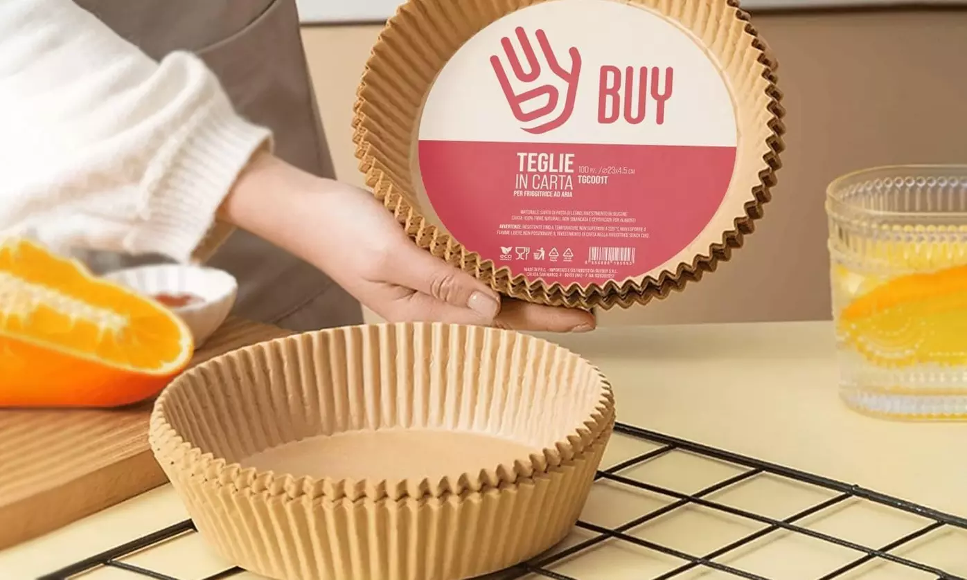 Pacco superscorta 1000 pezzi di teglie per friggitrice ad aria