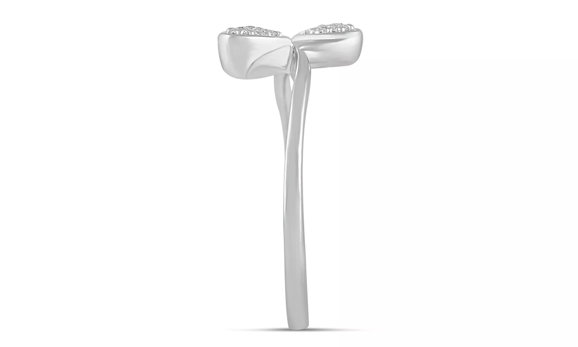 1/10 CTTW Diamond Double Heart Fashion Ring in Sterling Silver by Fifth and Fine