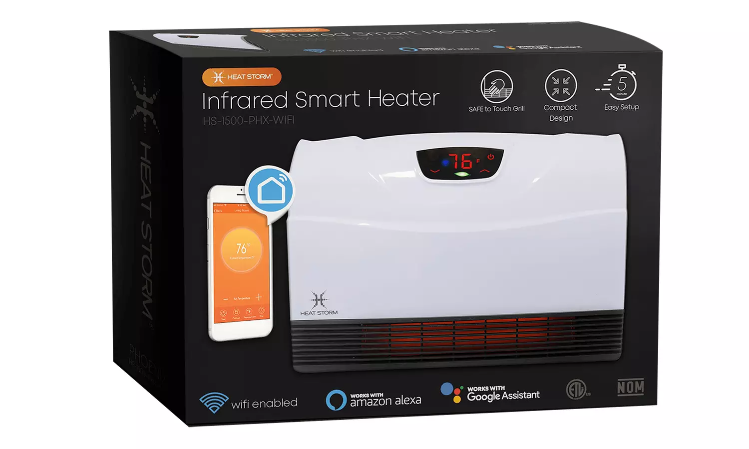 Heat Storm 1,500-Watt Wi-Fi Smart Deluxe Indoor Wall-Mounted Infrared Heater - Second Medium