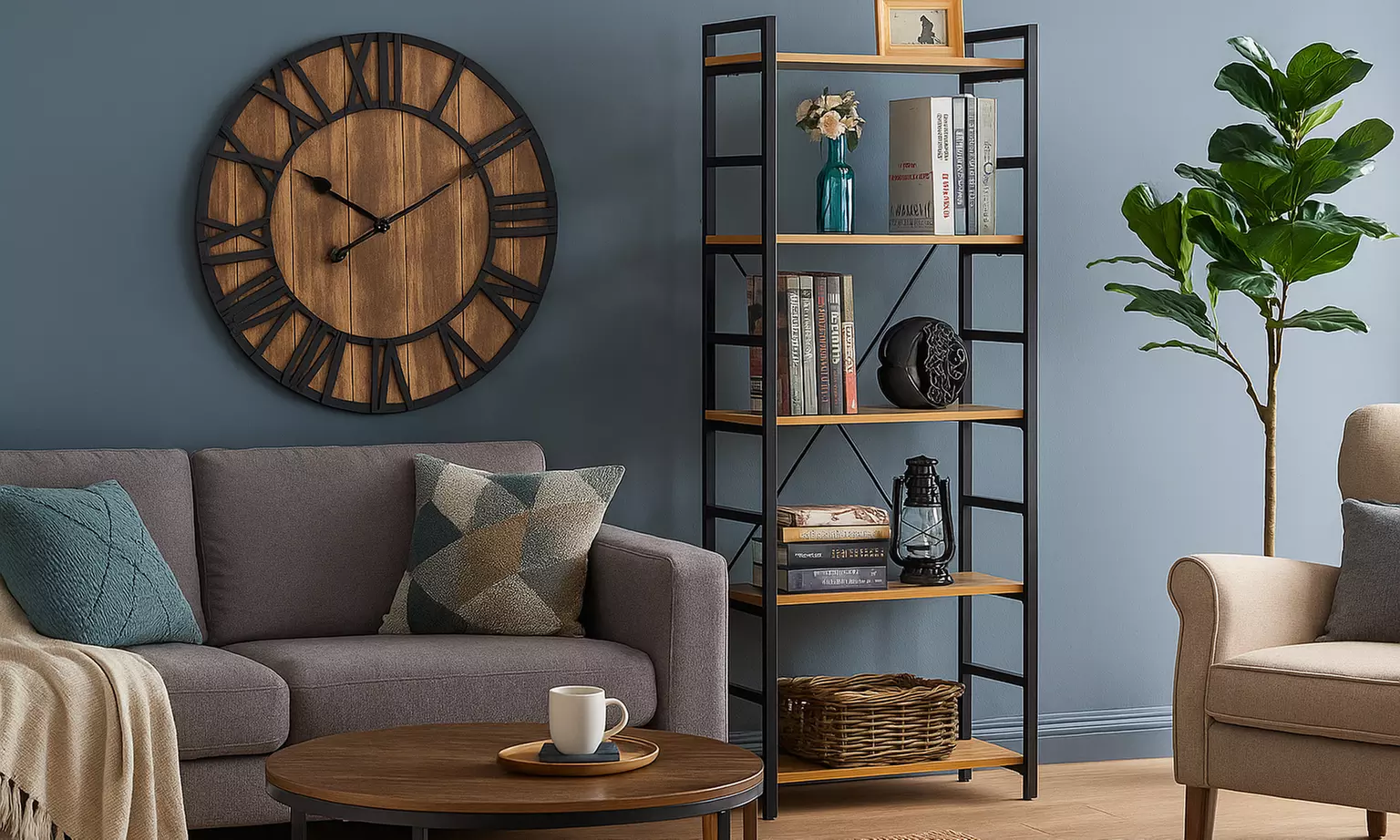 Étagère bois et acier style industriel de Sampur