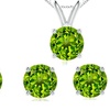 Image 3: 4 Cttw Round Peridot 18 Inch Necklace In Earring Set 24k Gold plated