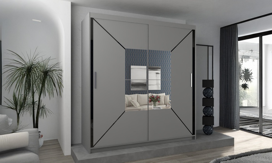 Image 5: Nicole Sliding Wardrobe with Central Mirror