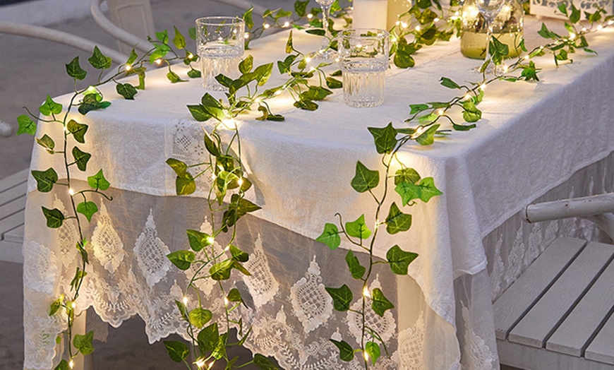 Image 10: 10 Meter Artificial Ivy Leaves Light String