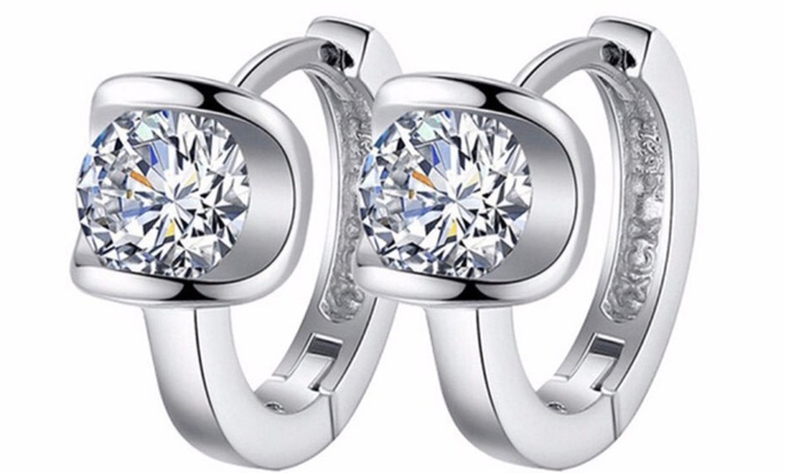 Image 4: Angel Kiss Crystal Hoop Earrings