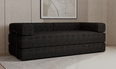 Sliding Wardrobes 4 U Unisex Black Three-Seater Smart Convertible Sofabed:
