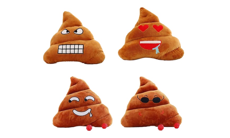 Image 1: Poo Emoticon Cushion