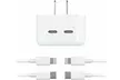 MFi Fast Dual USB-C Port Wall Charger 35W w/ 2x Cables for iPhone X 11 12 13 14 - Second Medium