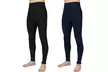 Men Winter Fleece Lined Elastic Thermal Black Long Legging Underwear Pants - Second Medium