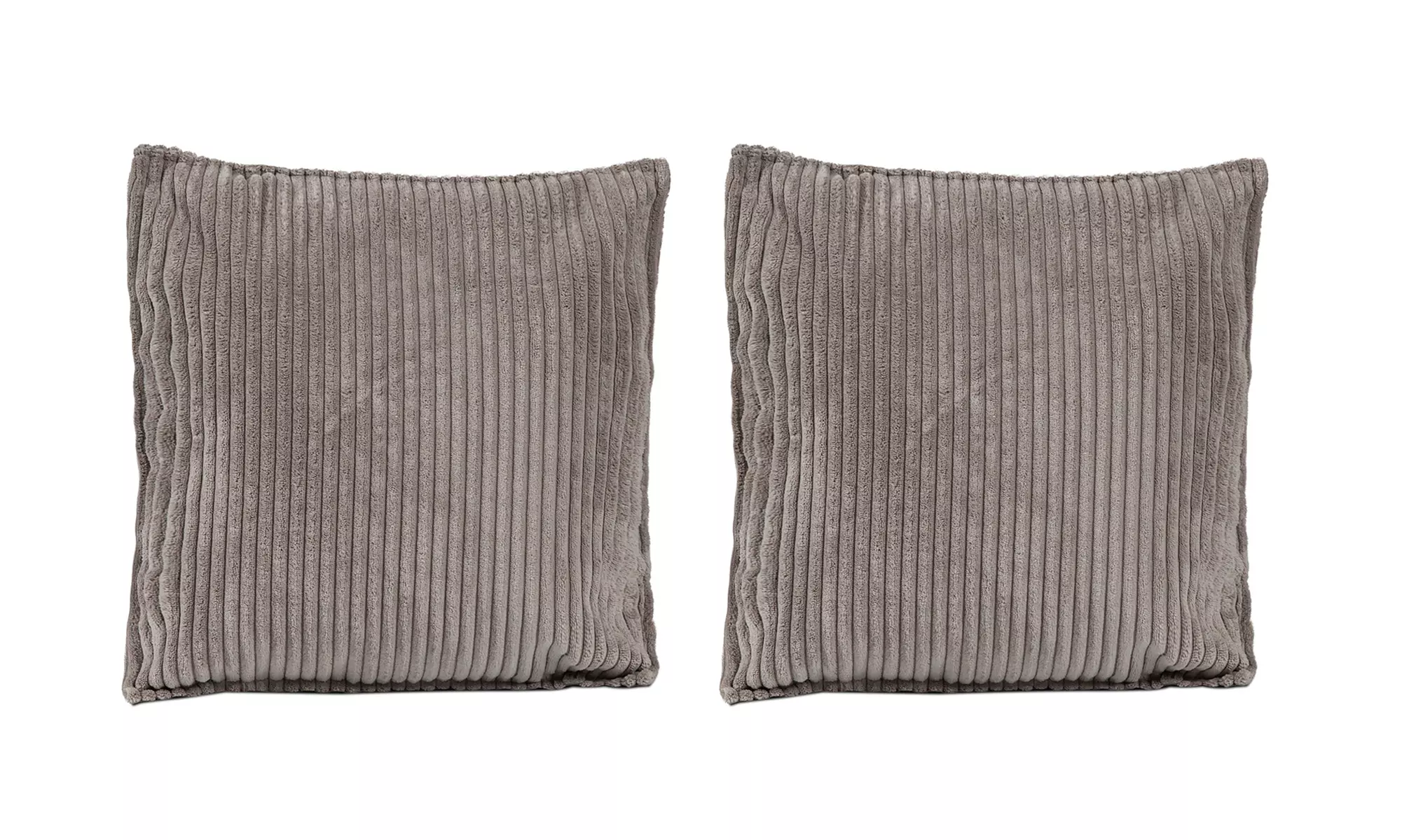 Lot de 2 coussins en velours côtelé 40 x 40 cm