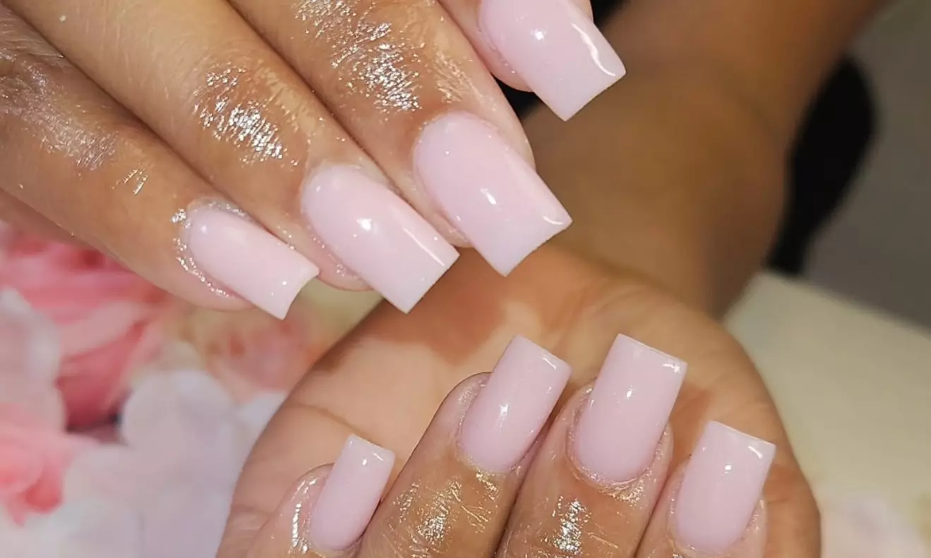 Achieve Glamour with Gel Manicure, Pedicure, or Acrylic Full Set + Gel