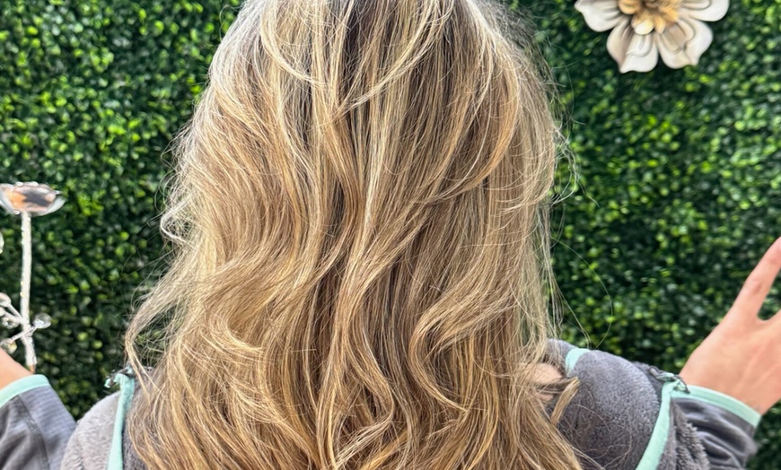 Image 1: Cut & Perm, Women's Full Highlights With Blow-Dry, or Women's Balayage