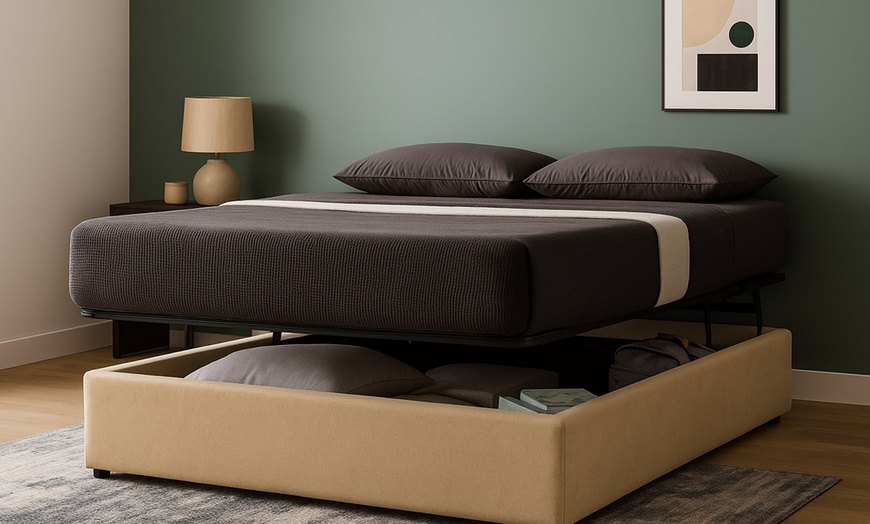 Image 12: Lit coffre en tissu, 3 positions: repos, faire le lit, stocker, Sampur
