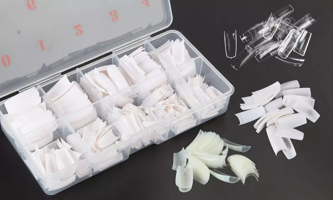 500pcs Lady French Acrylic Style Artificial False Nails Half Tips & Box